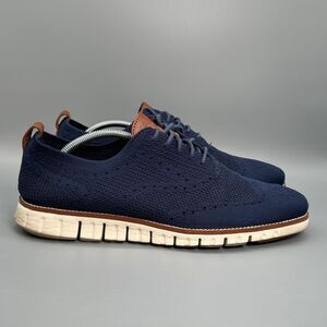 Cole Haan Zerogrand Wingtip Oxford Mens Size 11 M Dark Navy Blue Dress Shoes
